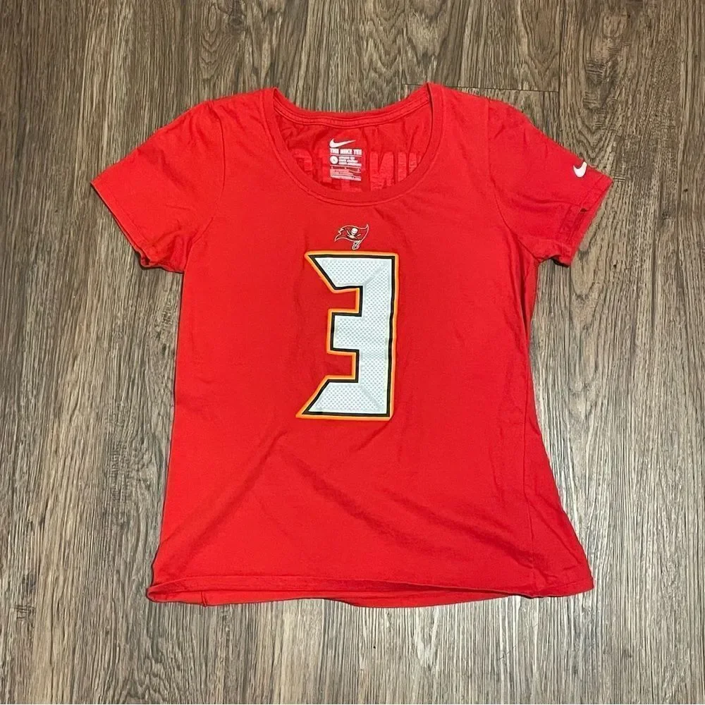 Nike Tampa Bay Buccaneers Short Sleeve T-shirt #3 Winston Red White Size Large